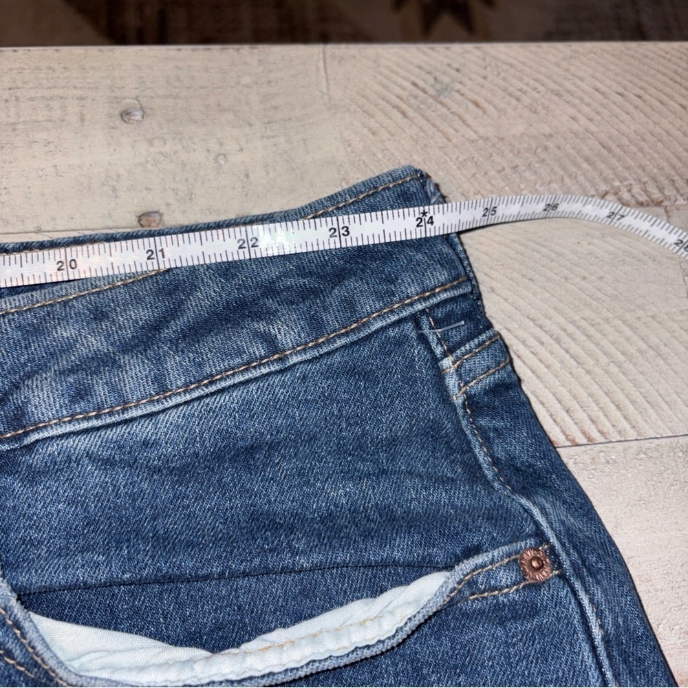 Old Navy high rise Og straight pockets Plus size 28 Denim Shorts American Flag - Picture 8 of 13
